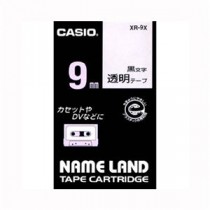 （まとめ） カシオ ネームランド用テープカートリッジ スタンダードテープ 8m XR-9X 透明 黒文字 1巻8m入 【×5セット】