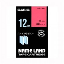 （まとめ） カシオ ネームランド用テープカートリッジ スタンダードテープ 8m XR-12RD 赤 黒文字 1巻8m入 【×5セット】