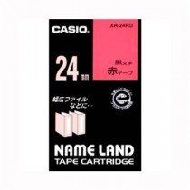 （まとめ） カシオ ネームランド用テープカートリッジ スタンダードテープ 8m XR-24RD 赤 黒文字 1巻8m入 【×2セット】