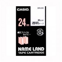 （まとめ） カシオ ネームランド用テープカートリッジ スタンダードテープ 8m XR-24X 透明 黒文字 1巻8m入 【×2セット】