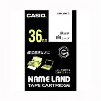 （まとめ） カシオ ネームランド用テープカートリッジ スタンダードテープ 8m XR-36WE 白 黒文字 1巻8m入 【×2セット】