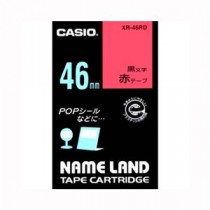 （まとめ） カシオ ネームランド用テープカートリッジ スタンダードテープ 6m XR-46RD 赤 黒文字 1巻6m入 【×2セット】