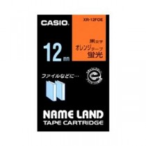 （まとめ） カシオ ネームランド用テープカートリッジ 蛍光テープ 5.5m XR-12FOE 蛍光オレンジ 黒文字 1巻5.5m入 【×3セット】
