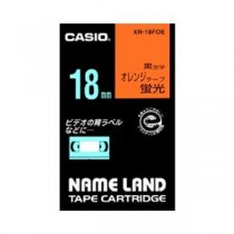 （まとめ） カシオ ネームランド用テープカートリッジ 蛍光テープ 5.5m XR-18FOE 蛍光オレンジ 黒文字 1巻5.5m入 【×2セット】