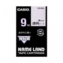 （まとめ） カシオ ネームランド用テープカートリッジ 強粘着テープ 5.5m XR-9GX 透明 黒文字 1巻5.5m入 【×3セット】