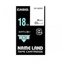 （まとめ） カシオ ネームランド用テープカートリッジ 強粘着テープ 5.5m XR-18GWE 白 黒文字 1巻5.5m入 【×2セット】