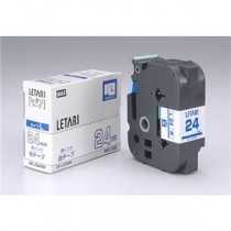 （まとめ） マックス ビーポップ ミニ（PM-36、36N、36H、24、2400）・レタリ（LM-1000、LM-2000）共通消耗品 ラミネートテープL 8m LM-L524SW 白 青文字 1巻8m入 【×2セット】