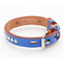 ヤマヒサ BL 手縫平首輪中一 30mm ブルー 【首輪】【ペット用品】