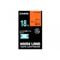 （まとめ） カシオ CASIO ネームランド NAME LAND スタンダードテープ 18mm×5.5m 蛍光オレンジ／黒文字 XR-18FOE 1個 【×4セット】