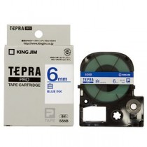 （まとめ） キングジム テプラ PRO テープカートリッジ 6mm 白／青文字 SS6B 1個 【×5セット】