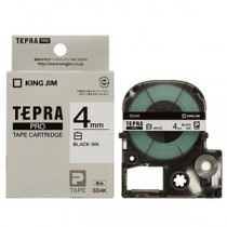 （まとめ） キングジム テプラ PRO テープカートリッジ 4mm 白／黒文字 SS4K 1個 【×5セット】