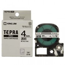 （まとめ） キングジム テプラ PRO テープカートリッジ 4mm 透明／黒文字 ST4K 1個 【×5セット】