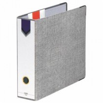 (まとめ) ライオン事務器 AZファイル A4タテ 2穴 470枚収容 背幅89mm グレー No.10 1冊 【×4セット】