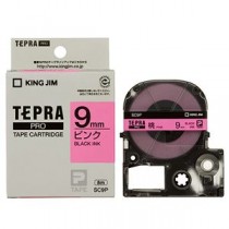 （まとめ） キングジム テプラ PRO テープカートリッジ パステル 9mm ピンク／黒文字 SC9P 1個 【×5セット】