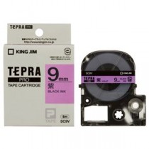 （まとめ） キングジム テプラ PRO テープカートリッジ パステル 9mm 紫／黒文字 SC9V 1個 【×5セット】