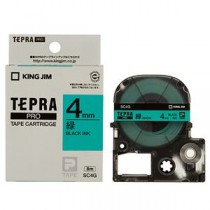 （まとめ） キングジム テプラ PRO テープカートリッジ パステル 4mm 緑／黒文字 SC4G 1個 【×5セット】