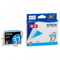 （まとめ） エプソン EPSON インクカートリッジ シアン ICC37 1個 【×4セット】