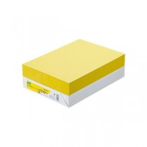 （まとめ） TANOSEE αエコカラーペーパーII A4 イエロー 1冊（500枚） 【×5セット】