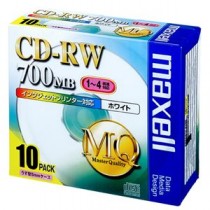 (まとめ) マクセル データ用CD-RW 700MB 4倍速 ホワイトプリンターブル 5mmスリムケース CDRW80PW.S1P10S 1パック(10枚) 【×3セット】