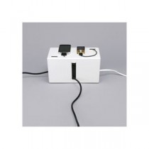 (まとめ) バッファロー ケーブルボックス 電源タップ＆ケーブル収容 Sサイズ ホワイト BSTB01SWH 1個 【×2セット】