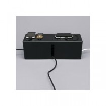 (まとめ) バッファロー ケーブルボックス 電源タップ＆ケーブル収容 Lサイズ ブラック BSTB01LBK 1個 【×2セット】