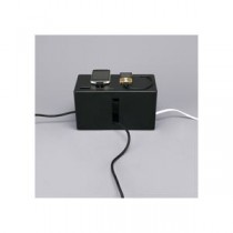(まとめ) バッファロー ケーブルボックス 電源タップ＆ケーブル収容 Sサイズ ブラック BSTB01SBK 1個 【×2セット】