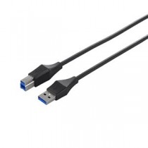 (まとめ) バッファロー ユニバーサルコネクター USB3.0 スリムケーブル (A)オス-(B)オス ブラック 1m BSUABSU310BK 1本 【×4セット】