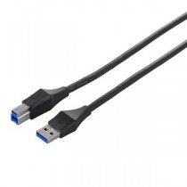 (まとめ) バッファロー ユニバーサルコネクター USB3.0 スリムケーブル (A)オス-(B)オス ブラック 3m BSUABU330BK 1本 【×3セット】
