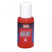 （まとめ） マックス 瞬乾スタンプ台専用補充インク 30ml 赤 SA-30アカ 1個 【×10セット】