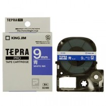 （まとめ） キングジム テプラ PRO テープカートリッジ ビビッド 9mm 青／白文字 SD9B 1個 【×5セット】