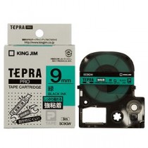 （まとめ） キングジム テプラ PRO テープカートリッジ 強粘着 9mm 緑／黒文字 SC9GW 1個 【×5セット】