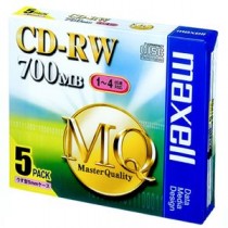 (まとめ) マクセル データ用CD-RW 700MB 4倍速 ブランドシルバー 5mmスリムケース CDRW80MQ.S1P5S 1パック(5枚) 【×5セット】
