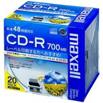 (まとめ) マクセル データ用CD-R 700MB ワイドプリンターブル 5mmスリムケース CDR700S.WP.S1P20S 1パック(20枚) 【×3セット】