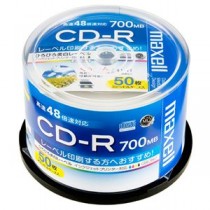 (まとめ) マクセル データ用CD-R 700MB ホワイトワイドプリンターブル スピンドルケース CDR700S.WP.50SP 1パック(50枚) 【×2セット】