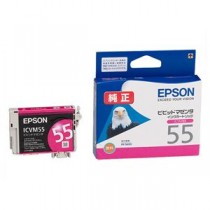 （まとめ） エプソン EPSON インクカートリッジ ビビッドマゼンタ ICVM55 1個 【×4セット】
