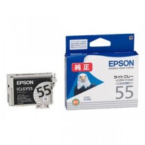 （まとめ） エプソン EPSON インクカートリッジ ライトグレー ICLGY55 1個 【×4セット】