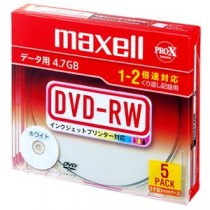 (まとめ) マクセル データ用DVD-RW 4.7GB ホワイトプリンターブル 5mmスリムケース DRW47PWB.S1P5S A 1パック(5枚) 【×4セット】
