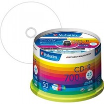 (まとめ) バーベイタム データ用CD-R 700MB ホワイトワイドプリンターブル スピンドルケース SR80SP50V1 1パック(50枚) 【×2セット】