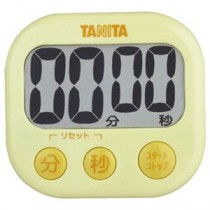 (まとめ) タニタ でか見えタイマー イエロー TD-384YL 1個 【×5セット】