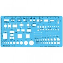 (まとめ) ステッドラー テンプレート 室内レイアウト定規 エッジ付 976 07 1枚 【×2セット】