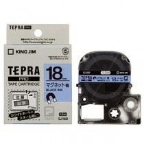 （まとめ） キングジム テプラ PRO テープカートリッジ マグネットテープ 18mm 青／黒文字 SJ18B 1個 【×3セット】