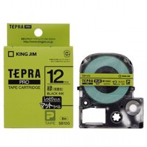 （まとめ） キングジム テプラ PRO テープカートリッジ マットラベル 12mm 緑（若葉色）／黒文字 SB12G 1個 【×5セット】