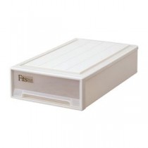 （まとめ） 天馬 Fits フィッツケース スリムL W440×D740×H180mm カプチーノ 1個 【×2セット】