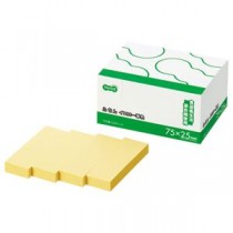 （まとめ） TANOSEE ふせん 75×25mm イエロー 1パック（20冊） 【×5セット】
