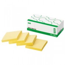 （まとめ） TANOSEE ふせん ノート正方形 75×75mm イエロー 1パック（10冊） 【×5セット】