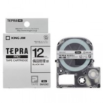 （まとめ） キングジム テプラ PRO テープカートリッジ 備品管理ラベル 12mm 銀／黒文字 SM12XC 1個 【×5セット】