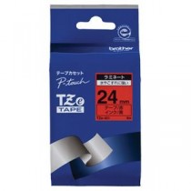（まとめ） ブラザー BROTHER ピータッチ TZeテープ ラミネートテープ 24mm 赤／黒文字 TZE-451 1個 【×6セット】