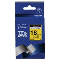 （まとめ） ブラザー BROTHER ピータッチ TZeテープ ラミネートテープ 18mm 黄／黒文字 TZE-641 1個 【×6セット】