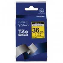 （まとめ） ブラザー BROTHER ピータッチ TZeテープ ラミネートテープ 36mm 黄／黒文字 TZE-661 1個 【×4セット】