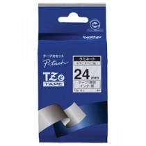 （まとめ） ブラザー BROTHER ピータッチ TZeテープ ラミネートテープ 24mm 透明／黒文字 TZE-151 1個 【×6セット】